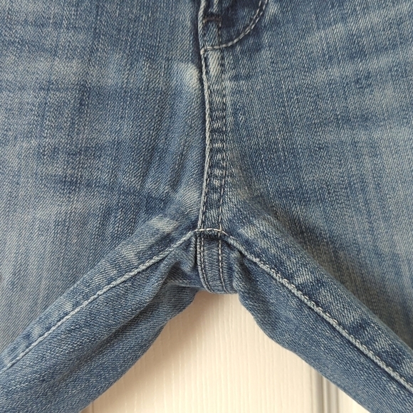 Pilcro Stet Distressed Patchwork Medium Wash Mid Rise Ankle Crop Skinny Jeans 26 - Picture 12 of 14
